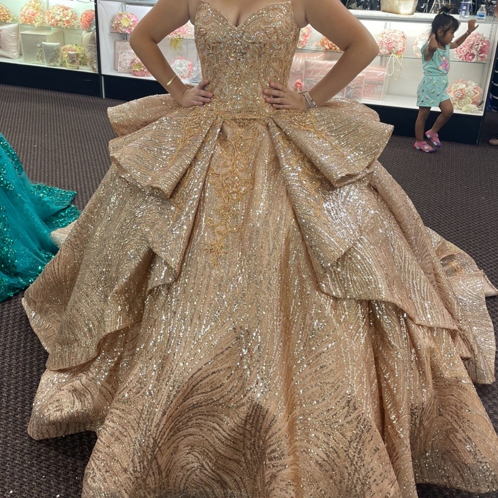 Elegant Rosegold Ball Gown for Quinceañera - Picture 6 of 6